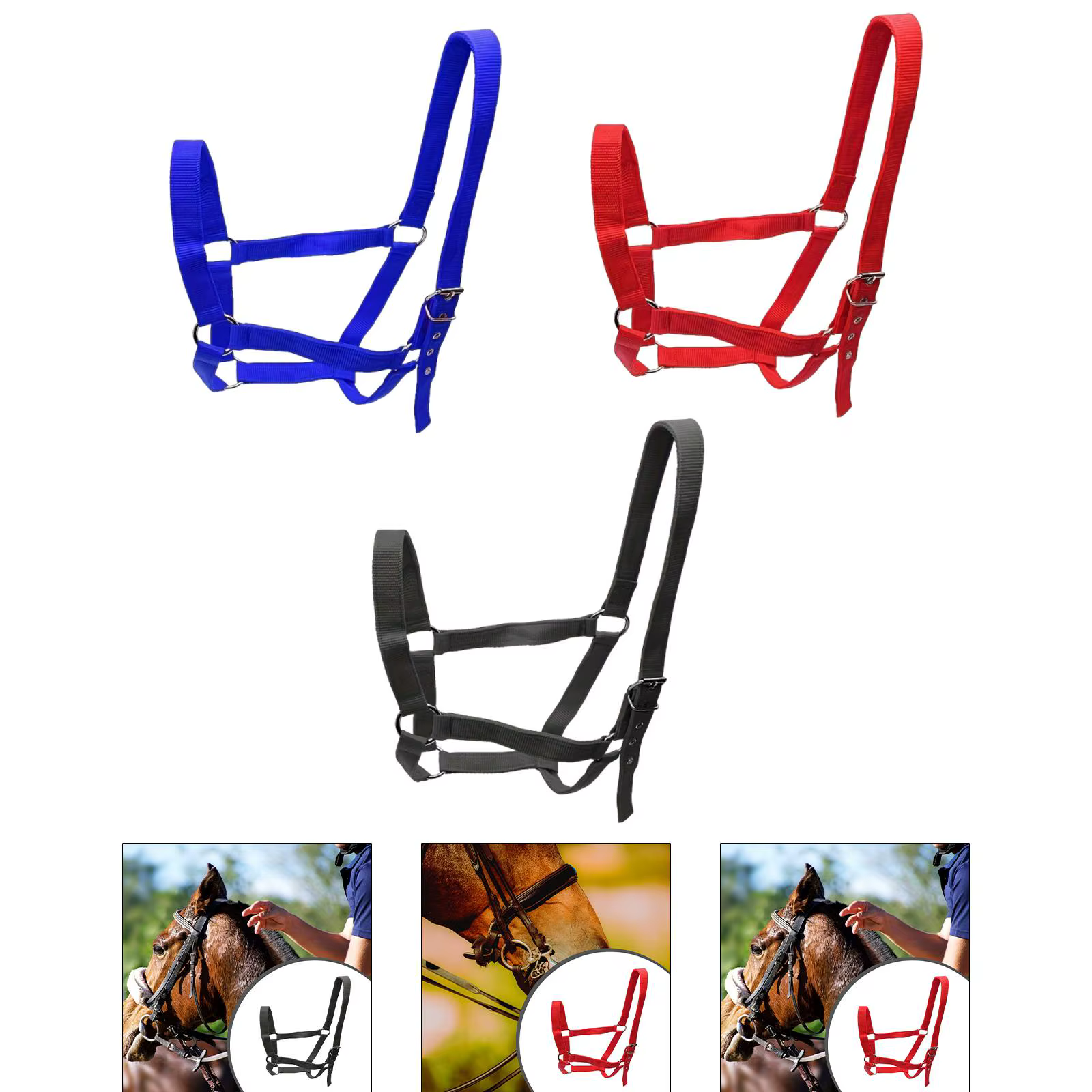 Harnais de corde d'entraînement de licou de cheval Durable, bride réglable pour l'équitation de poney de Cowboy de prairie