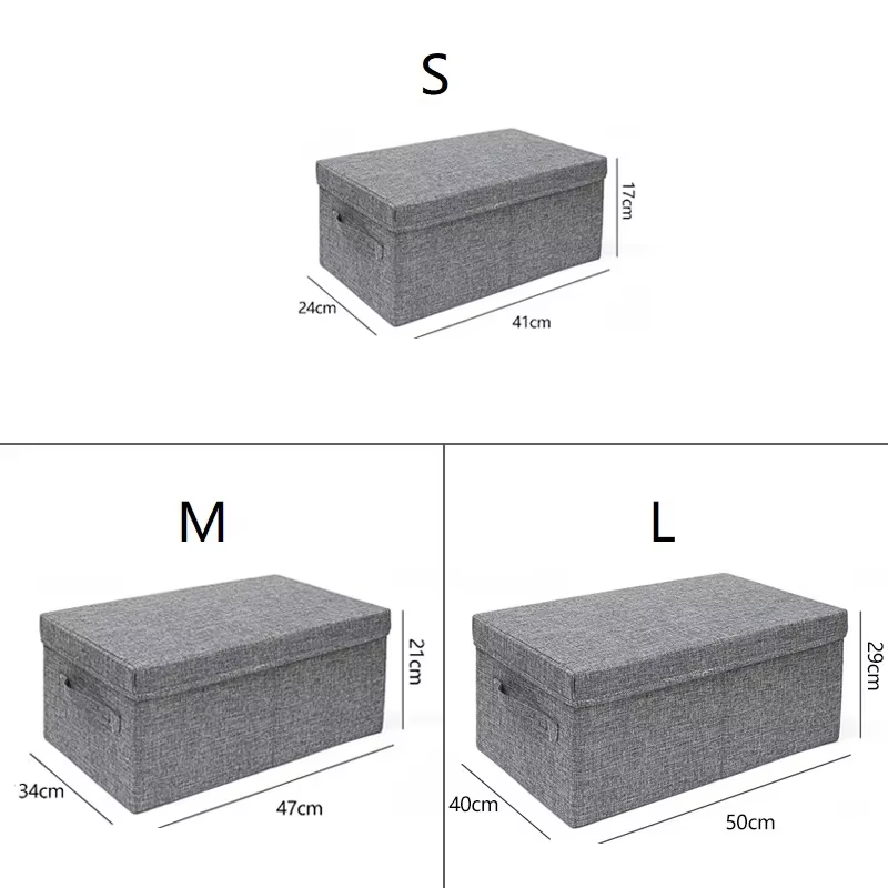 Boîtes de rangement en tissu avec couvercles