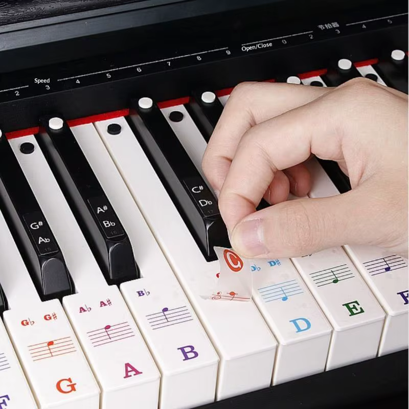 1 ensemble d'autocollants de lettres pour piano pour débutants