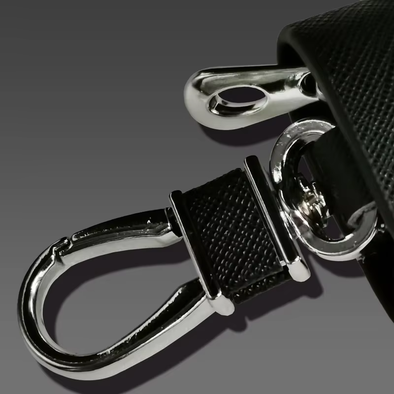 Porte-clés de voiture en cuir avec 88 Logos, housse à fermeture éclair, motif en fibre de carbone, accessoires automobiles de style automobile