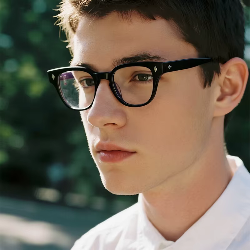 Nouvelles lunettes optiques élégantes avec design à rivets rétro, monture en acétate de haute qualité, unisexe, monture Johnny Depp, verres transparents.