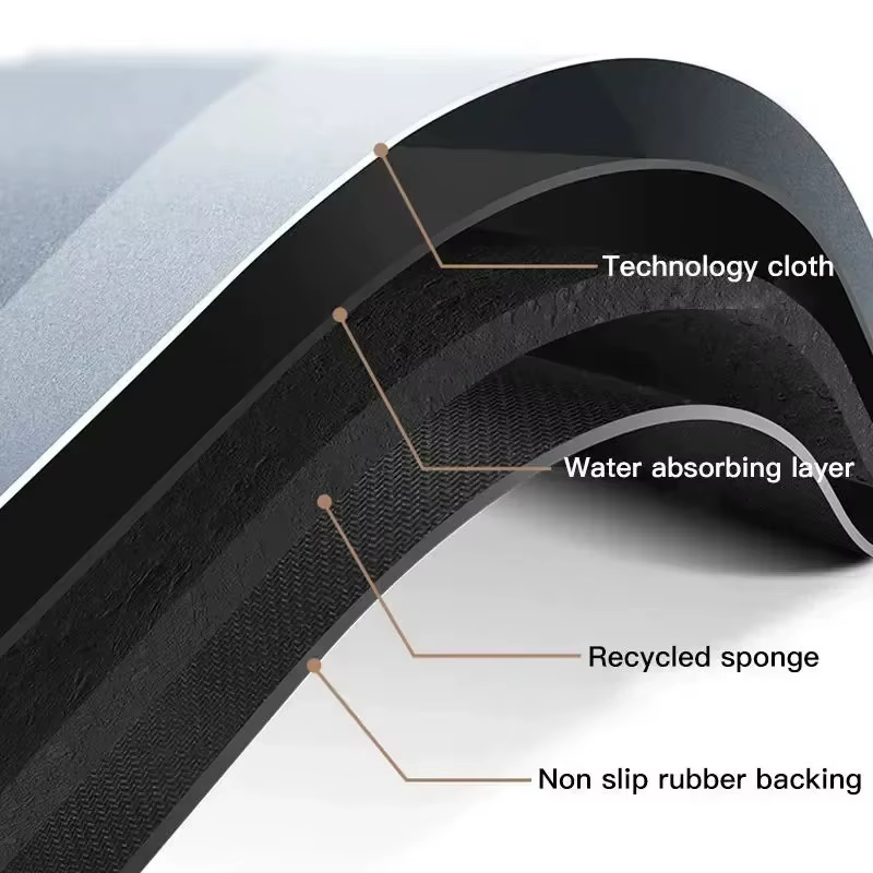 Tapis de salle de bain décoratif, antidérapant, à séchage rapide, résistant aux taches - Tapis de douche facile d'entretien pour sols de salle de bain