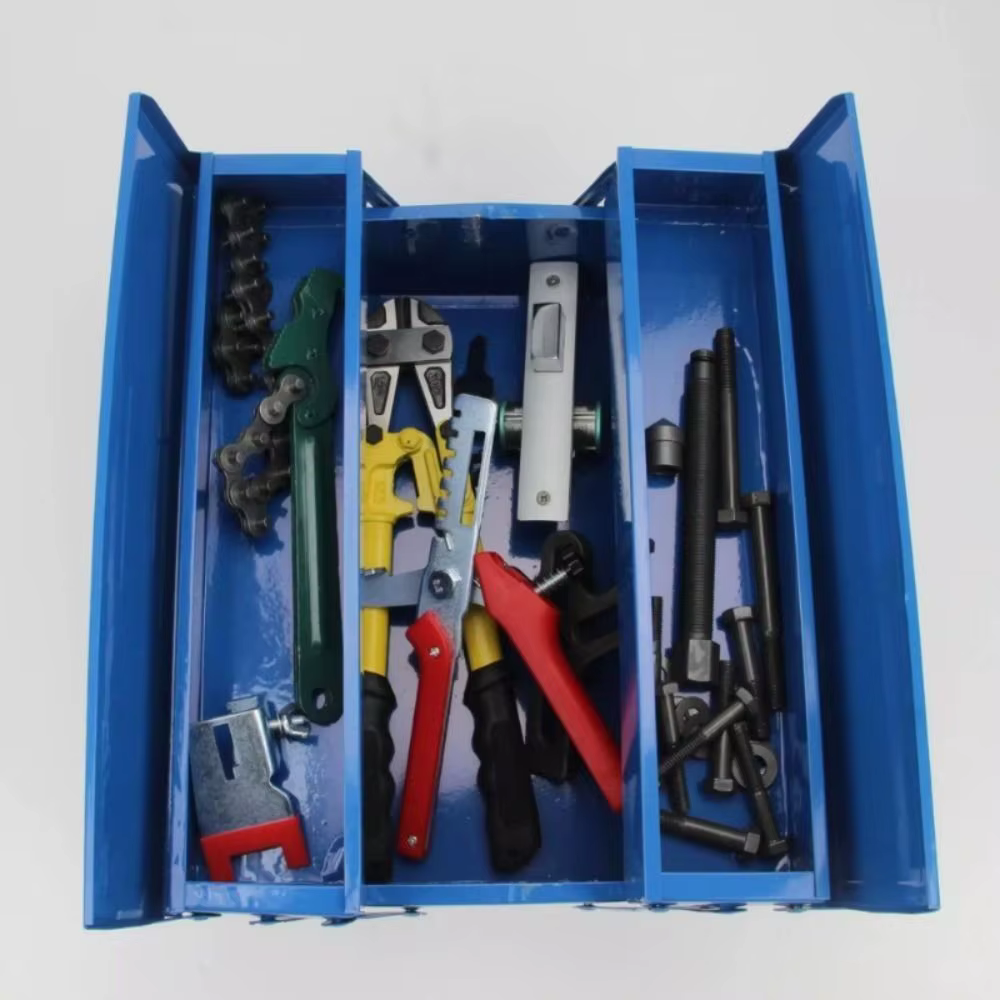 Boîte à outils métallique de grande capacité pour rangement embarqué