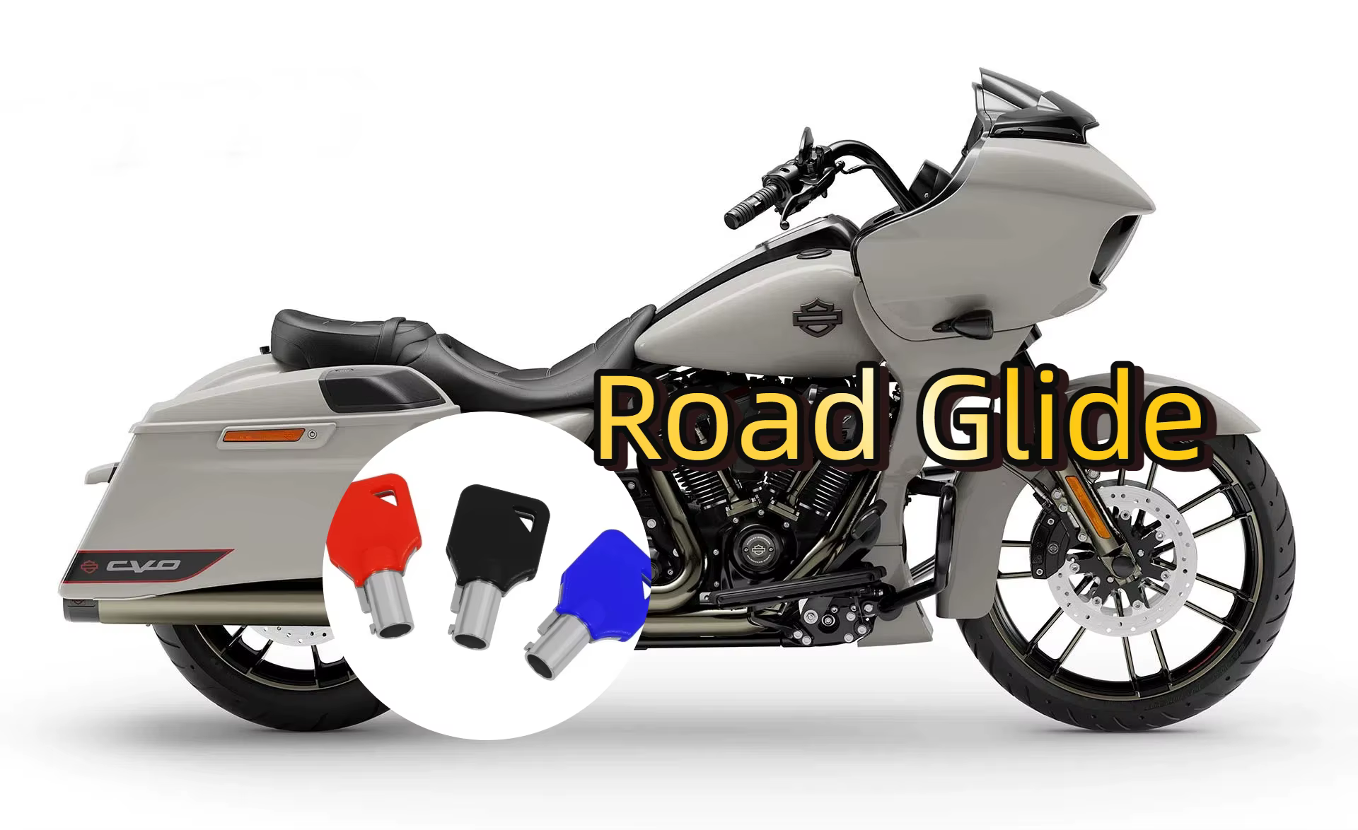 Clé vierge de moto noire/rouge
