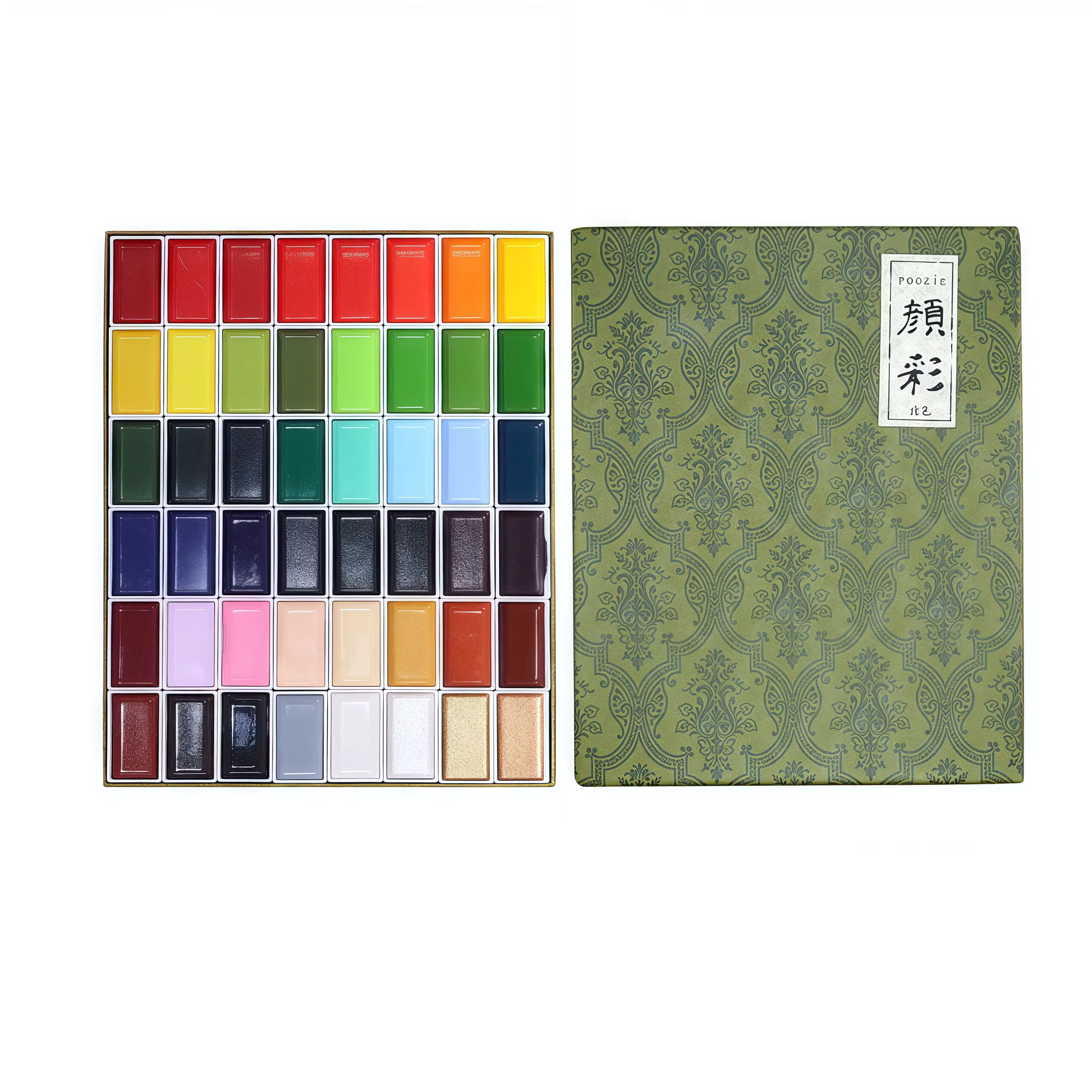 Peinture aquarelle professionnelle 24/48 couleurs, peinture japonaise, boîte Portable, peintures à l'aquarelle pour professionnels ou débutants