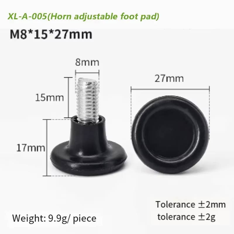 M8 pied de nivellement vis sur Type PP meubles en plastique Table chaise canapé jambe pieds antidérapants niveleur réglable Base boulon Pad