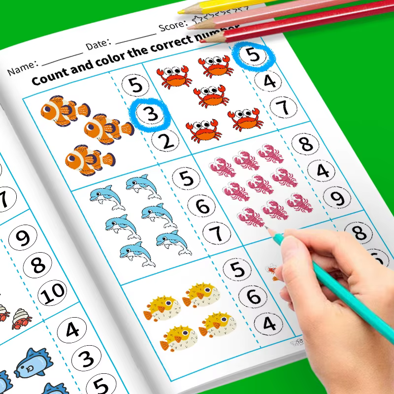 Cahier d'exercices interactif de mathématiques - Comptage