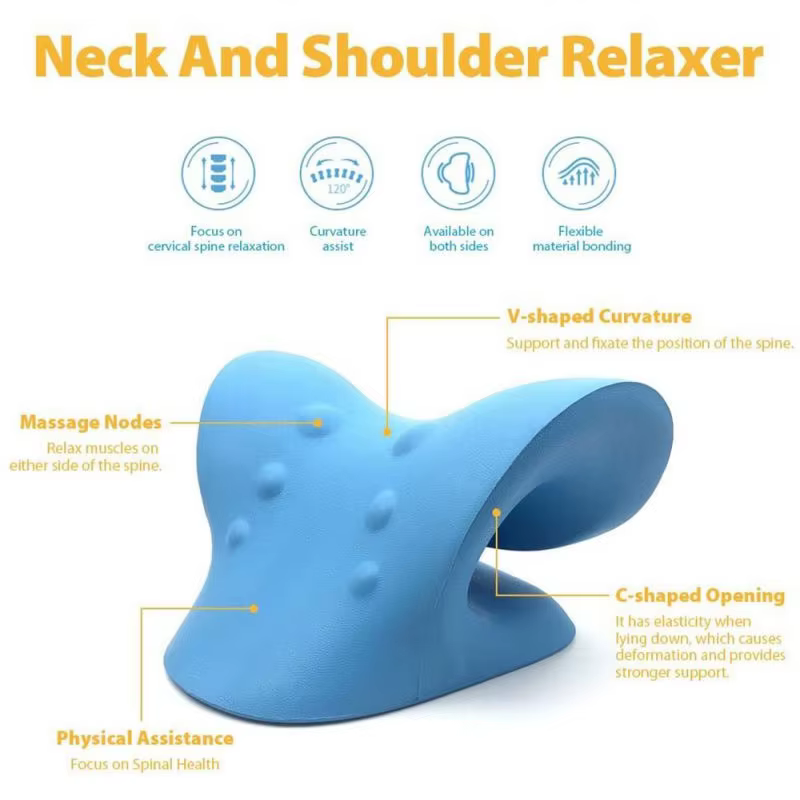 Oreiller de massage cervical par gravité, coussin de relaxation musculaire, civière de cou à traction, outil de massage