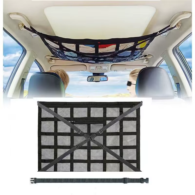 Filet de rangement universel pour toit de voiture, sac organisateur en maille pour camping-car, anti-affaissement, pour SUV, fourgonnette, camping, cabine