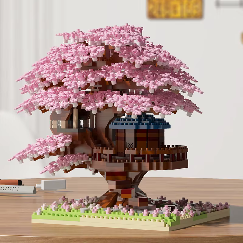 Ensemble de blocs de construction d'arbre Sakura