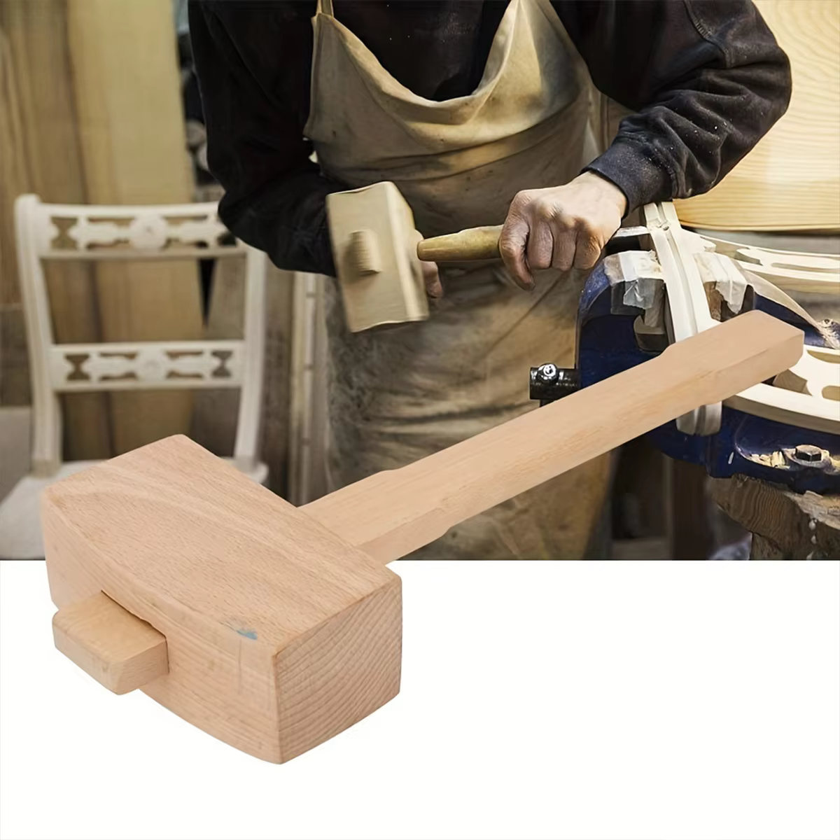 Maillet en bois, manche ergonomique