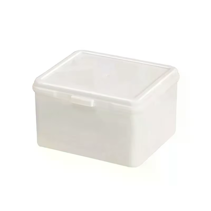 Boîte de rangement blanche, organisateur de rangement d'articles divers empilables avec couvercle, mallette de rangement de papeterie anti-poussière, support d'organisation à domicile