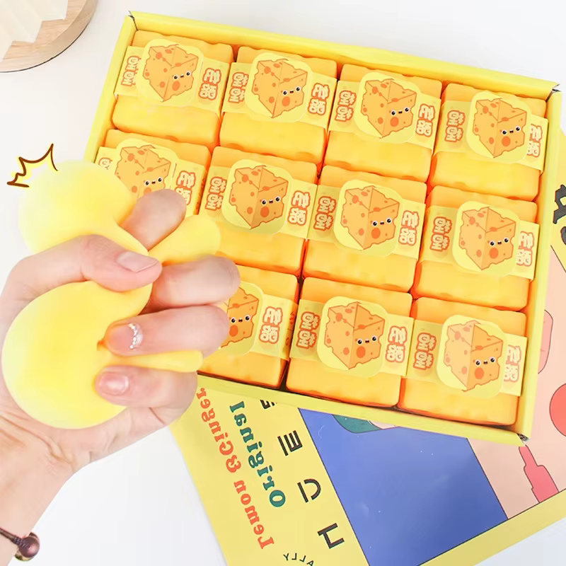 Squishy carré fromage presser jouets rebond lent pousser soulagement du Stress jouet sensoriel beurre doux