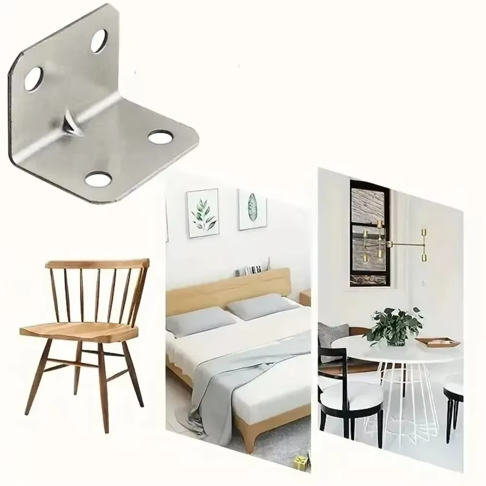 Table d'angle en fer, chaise