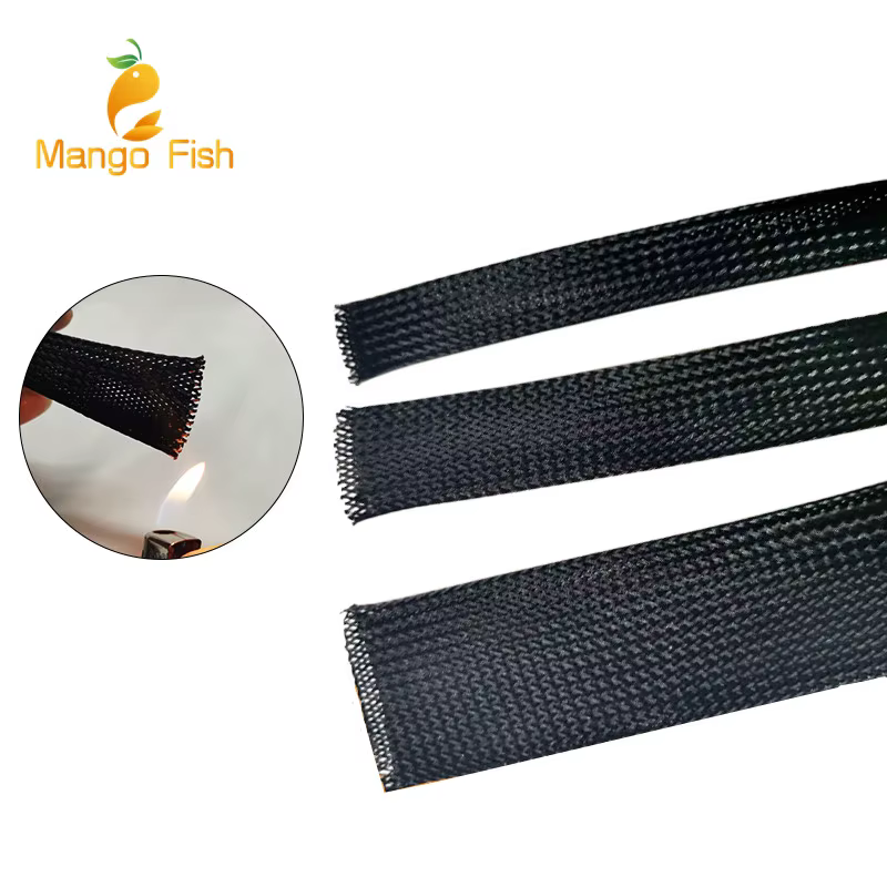 Manchon tressé isolé noir, 1/5/10/50/M, 4/6/8/10/12/14/20/25mm, manchon de Protection serré pour presse-étoupe en fil PET, livraison directe