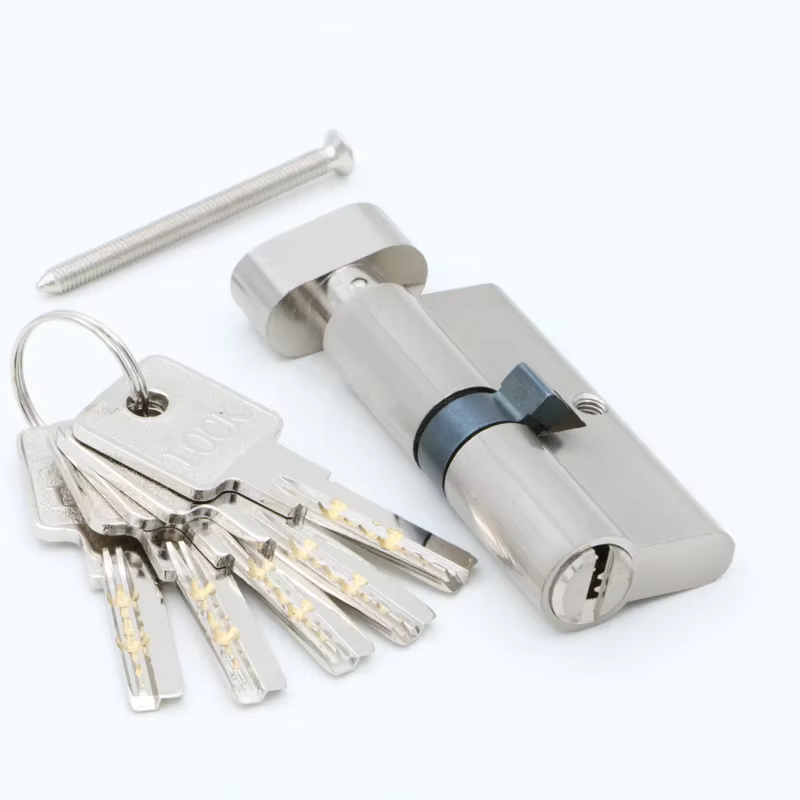 Cylindre de porte 55 60 65 70 75 80 85 90mm, cylindre de serrure de sécurité en cuivre, poignée intérieure pour chambre et salon, serrure à clé en laiton, 5 clés