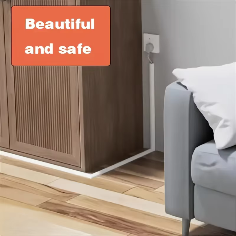 Bande de gestion de câbles auto-adhésive en PVC, 1/3M, bande de Protection de fil décorative adaptée au couvrir les fils sur les murs et les sols, 1 pièce