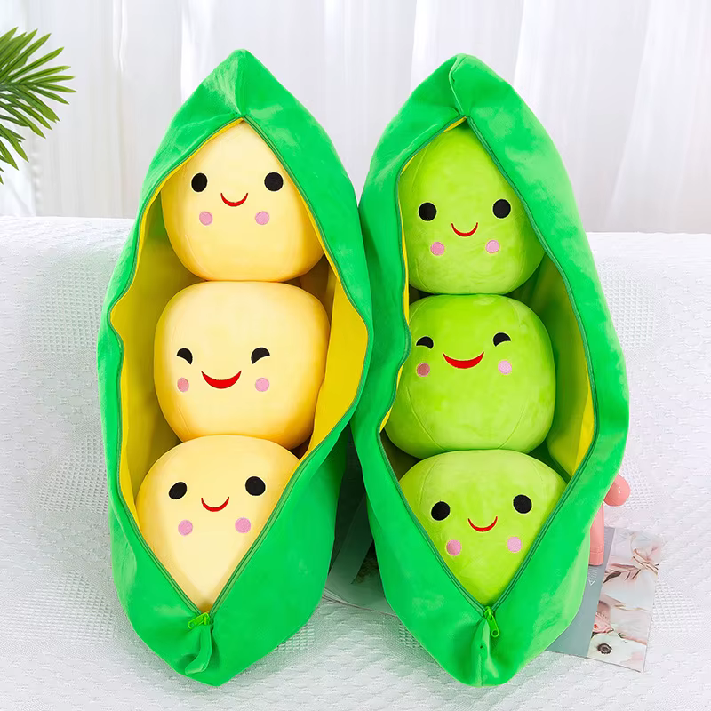 Peluche créative en forme de gousse de pois