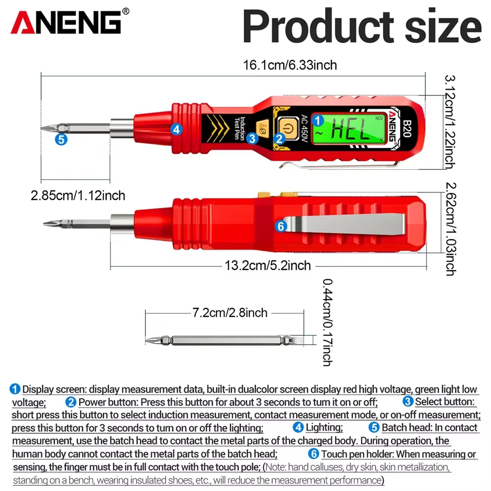 ANENG B20 – stylo testeur de tension