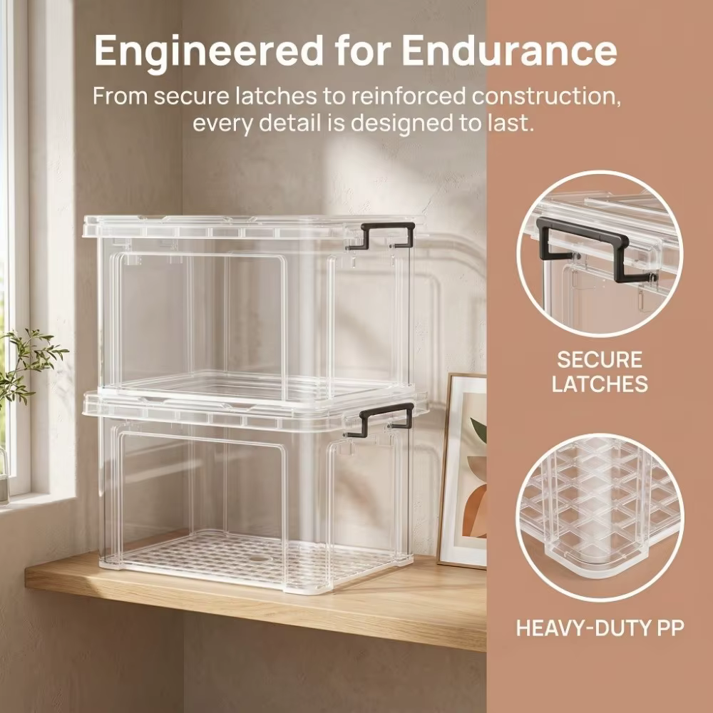 Boîtes de rangement transparentes sans BPA avec couvercles