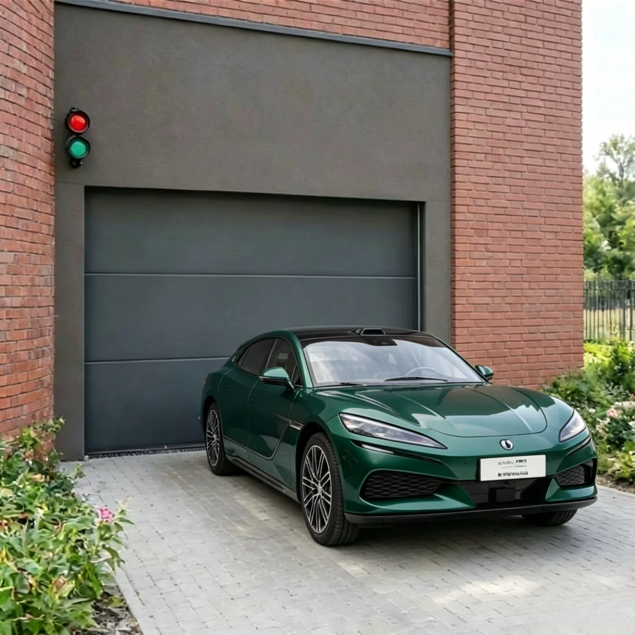 Porte de garage électrique en aluminium épaisse, sur mesure, sans entretien, antirouille, durable, moderne, pour maison, avec système de levage automatique