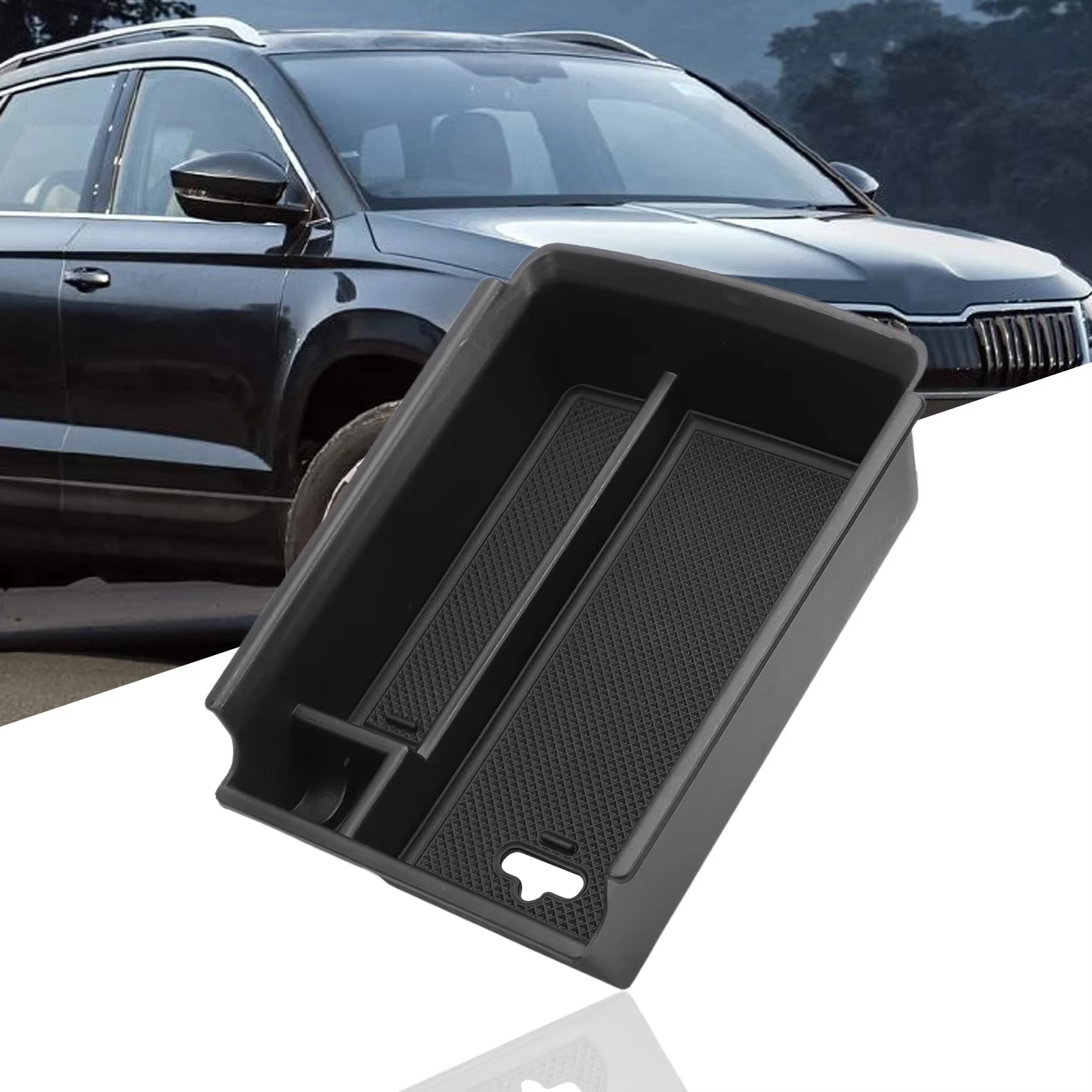 Boîte de rangement pour accoudoir central de voiture pour Skoda, console Kodiaq, support isotescalHolder, conteneur, style de voiture, accessoires, 2017, 2018, 2019