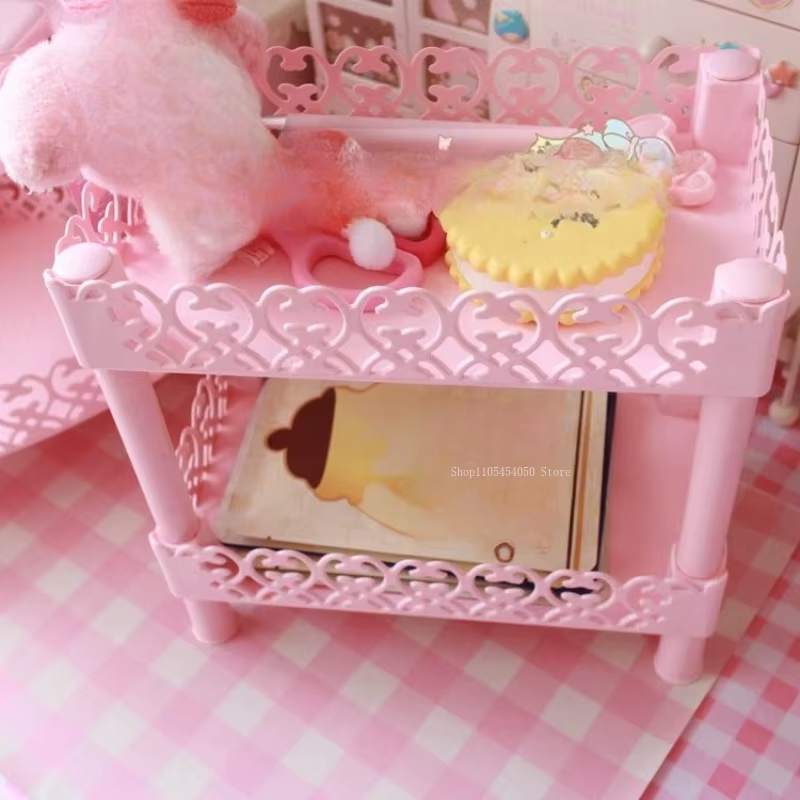 Étagère de rangement rose à 2 ou 3 niveaux