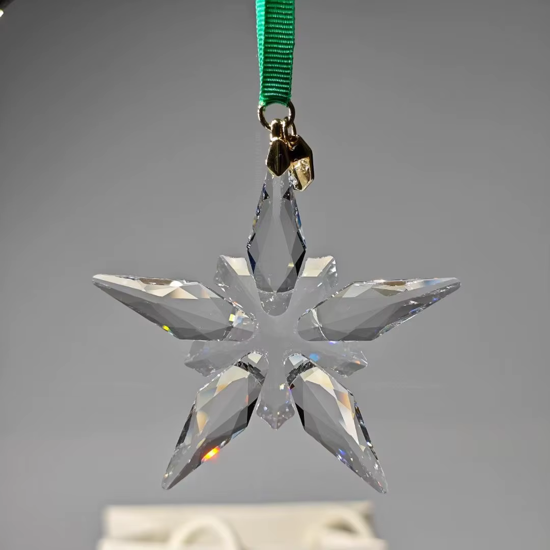 2025 nouveau flocon de neige ornement arbre de noël ornements exquis boîte-cadeau emballage glaçon pendentif