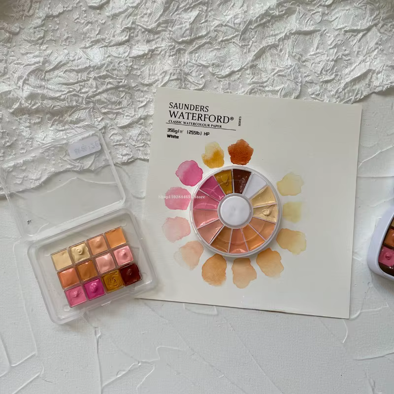 Boîte de collection de teintes de peau pour peinture à la main, emballage portable, solide, 6/12