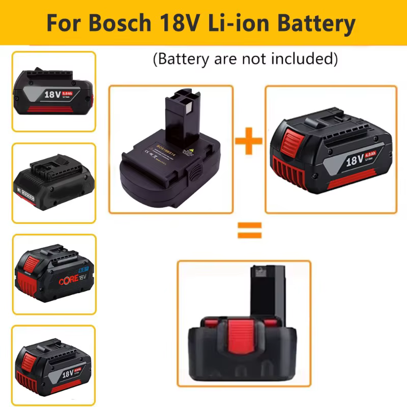 Adaptateur de batterie BOS18BS14 pour convertir les batteries Li-ion Bosch 18V