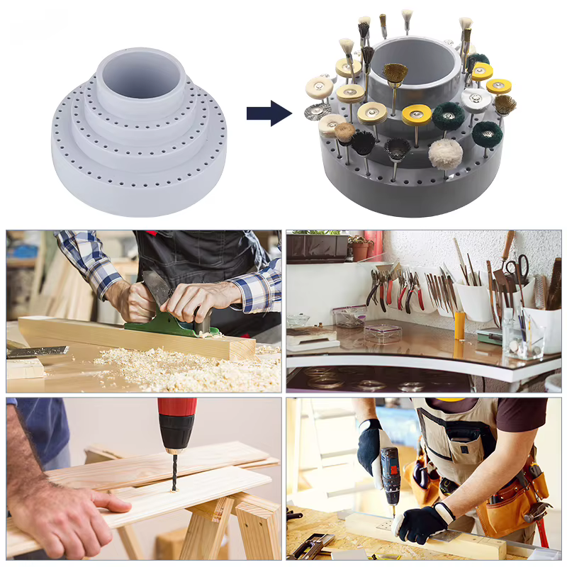 Boîte de rangement professionnelle pour forets rotatifs de forme ronde 360° ° Support rotatif pour outils de meulage