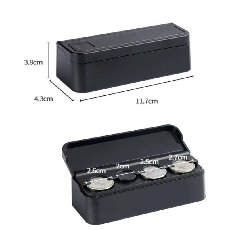 Boîte de rangement portable pour pièces de monnaie de voiture