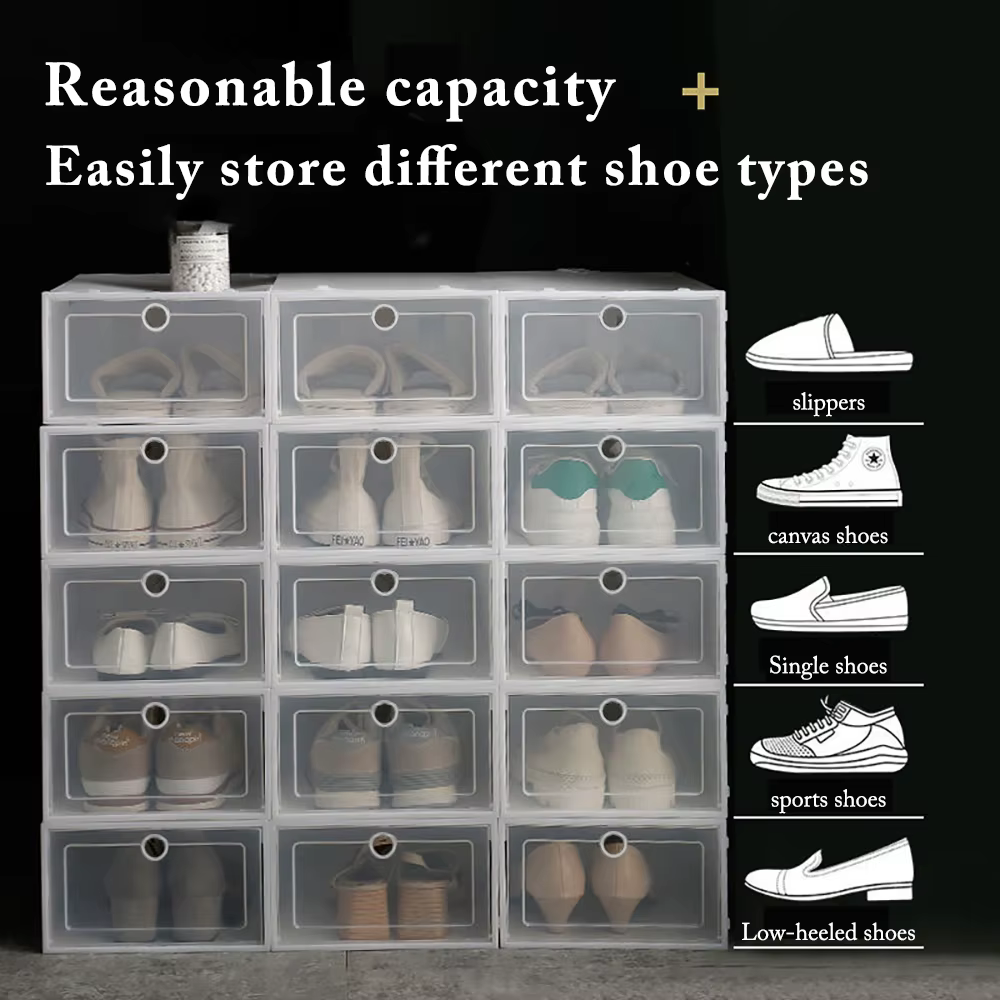 Boîte à chaussures transparente anti-poussière