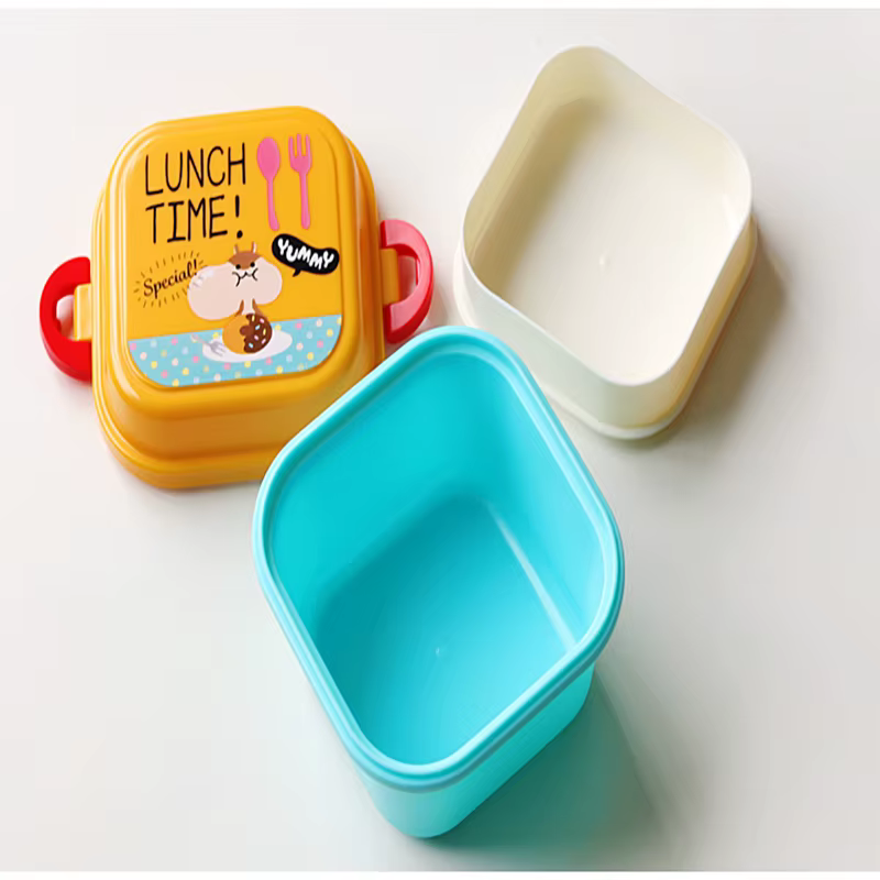 Boîte à lunch en plastique sain de dessin animé pour enfants