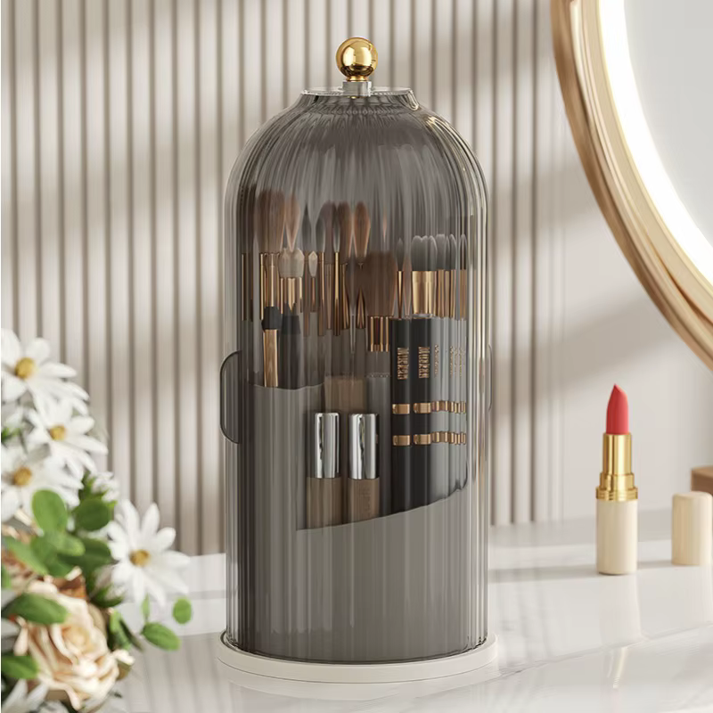 Boîte de rangement rotative pour pinceaux de maquillage pour offrir votre coiffeuse, un nouveau look et un rangement facile