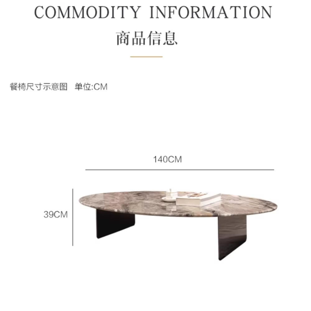 Table basse ovale nordique Design organisateur Tables minimalistes italiennes marbre Premium Mesa De Centro De Sala meubles De maison