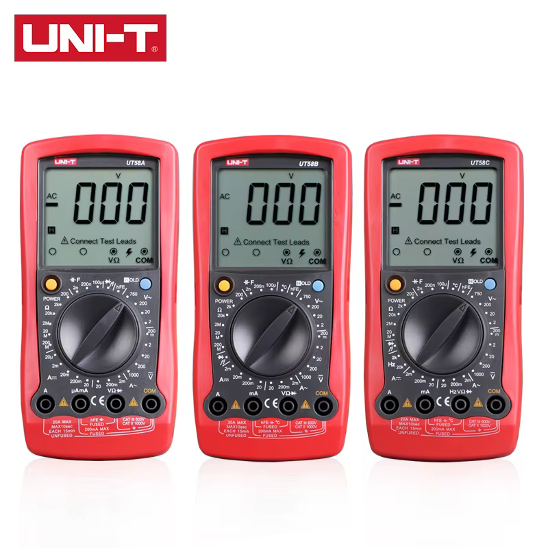 Multimètre numérique UNI-T UT58A UT58B UT58C UT58D UT58E Voltmètre Ampèremètre Testeur Électricien Compteur Électrique