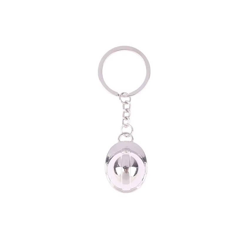 Porte-clés de voiture avec mini casque dur en métal, porte-clés, simulation créative, casque 3D, événement, vacances, cadeau pratique, pendentif, protection de sécurité