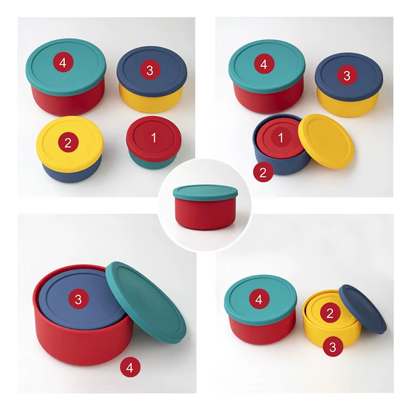 Boîte à lunch ronde en silicone