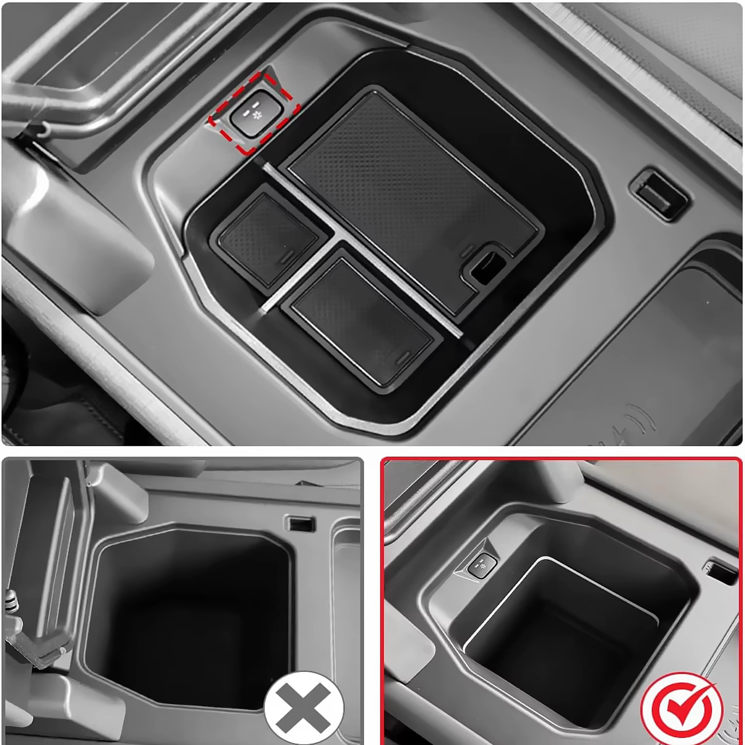 Boîte de rangement en couches pour Console centrale Land Rover Defender 90 110 130 2020 2023 2024