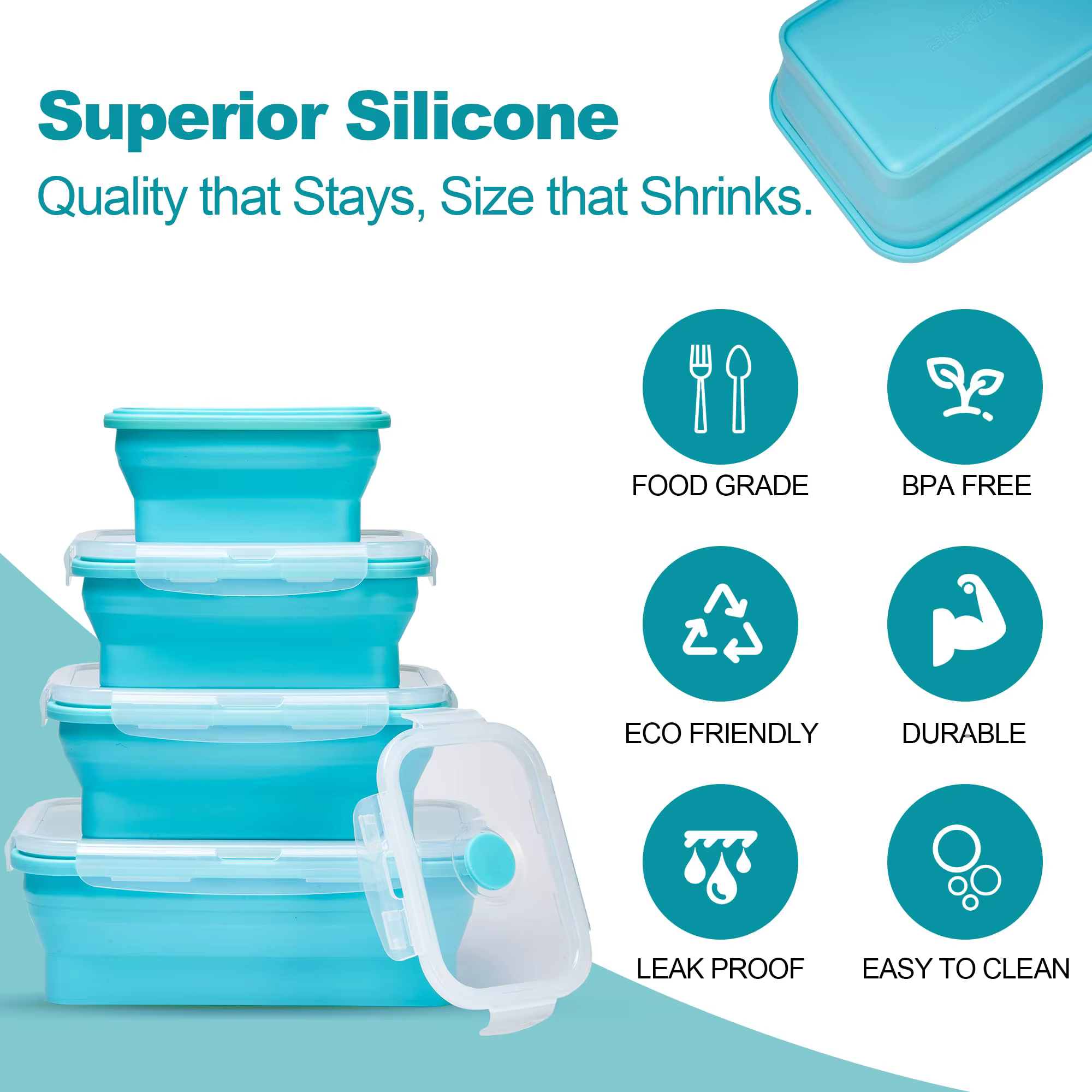 Boîte à déjeuner empilable en Silicone
