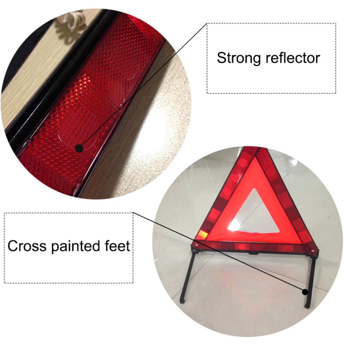 Triangle de coulée d'iode pliable pour les urgences de sécurité