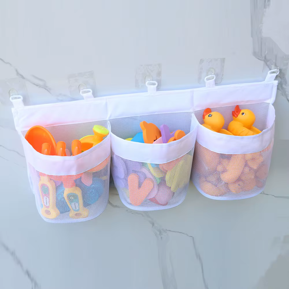 Sac de rangement de jouets pour enfants, salle de bain, sac mural multi-compartiments de grande capacité