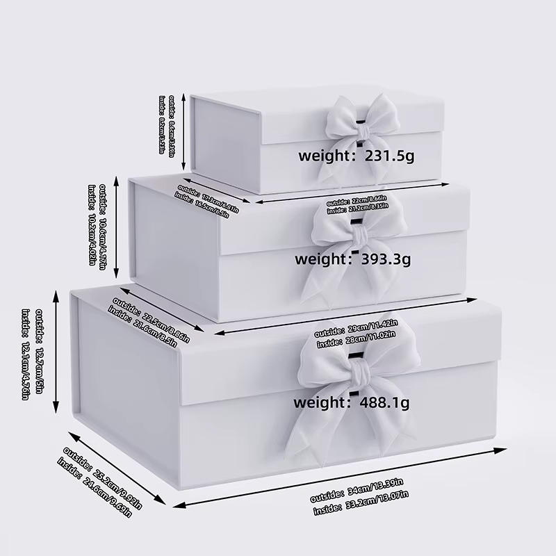 Boîtes cadeaux décoratives avec nœud