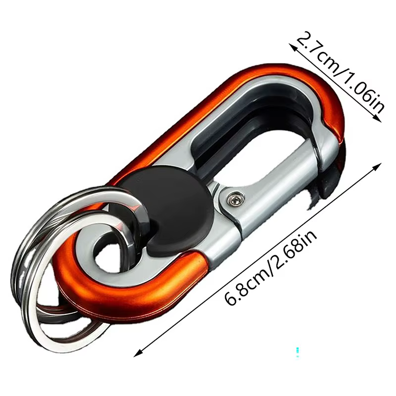 Double anneau porte-clés boucle mousqueton extérieur outil d'escalade