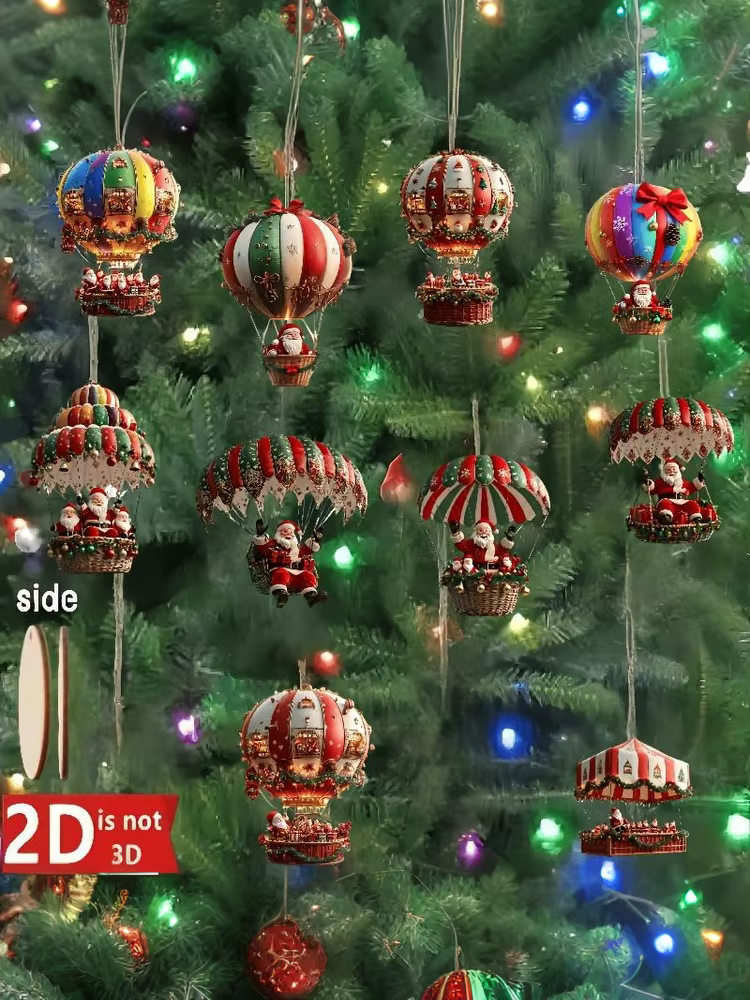 Ballon à Air chaud en bois de noël