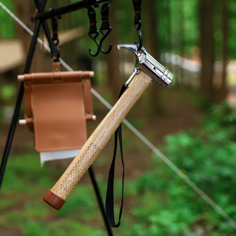 1 pièce Marteau de camping multifonctionnel d'extérieur en acier inoxydable avec tête en cuivre