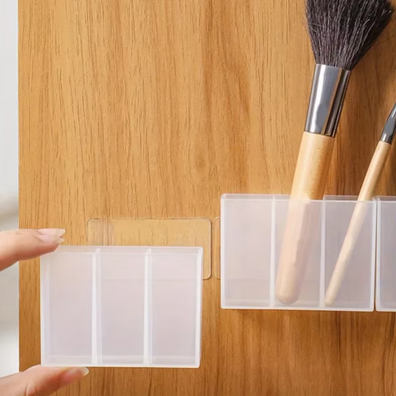 Mini boîte de rangement en plastique à 3 grilles