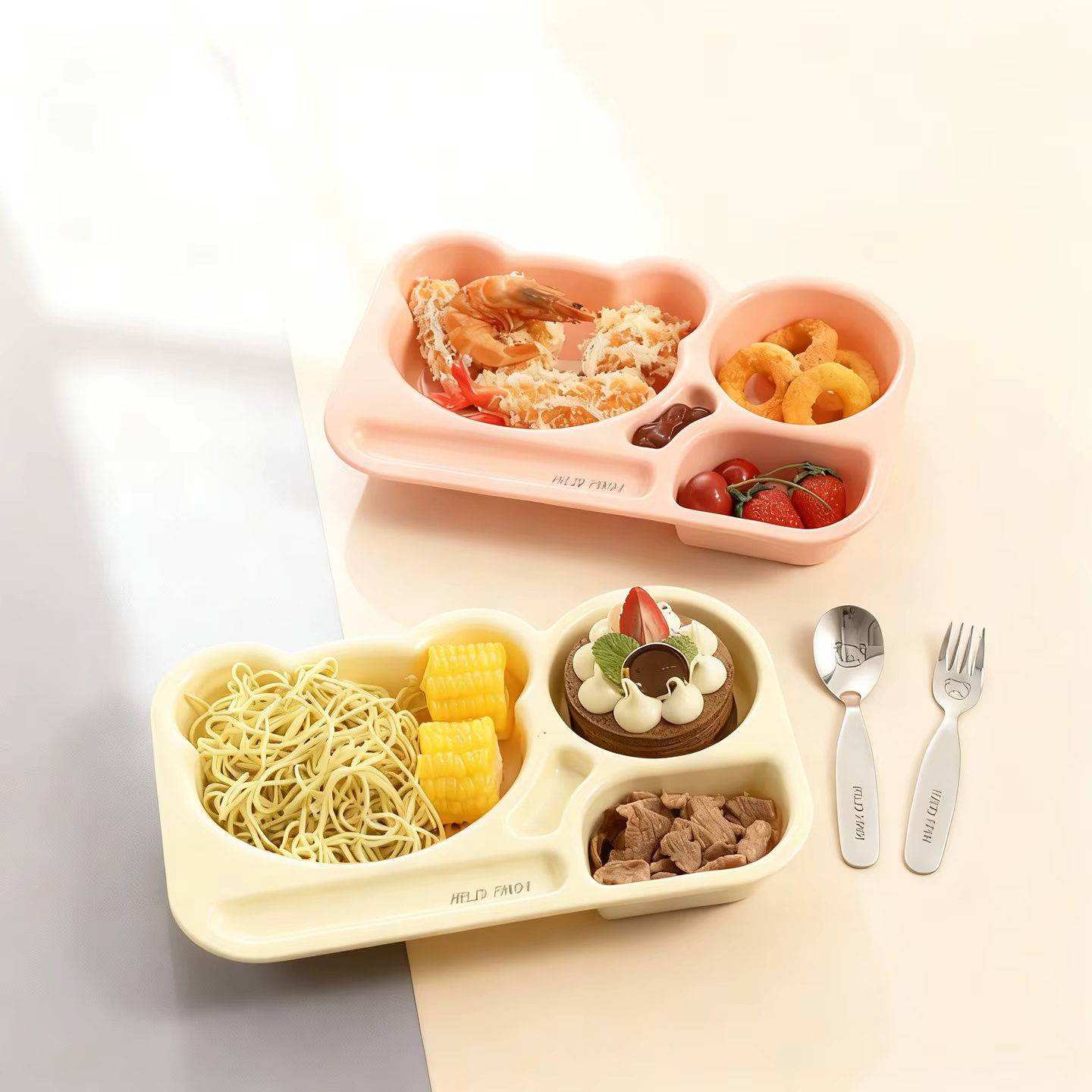Assiette à dîner en plastique à compartiments, grande capacité, pour enfants, assiette à fruits et salades, assiette à petit-déjeuner réutilisable, compatible micro-ondes