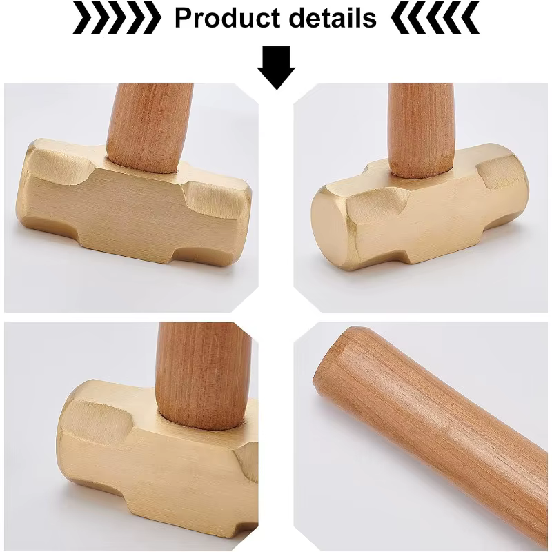 Marteau en laiton massif avec manche en bois pour l'artisanat de bijoux